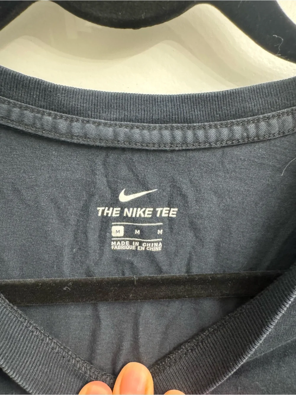Nike Black Short Sleeve Tee with Rainbow Stripe Logo